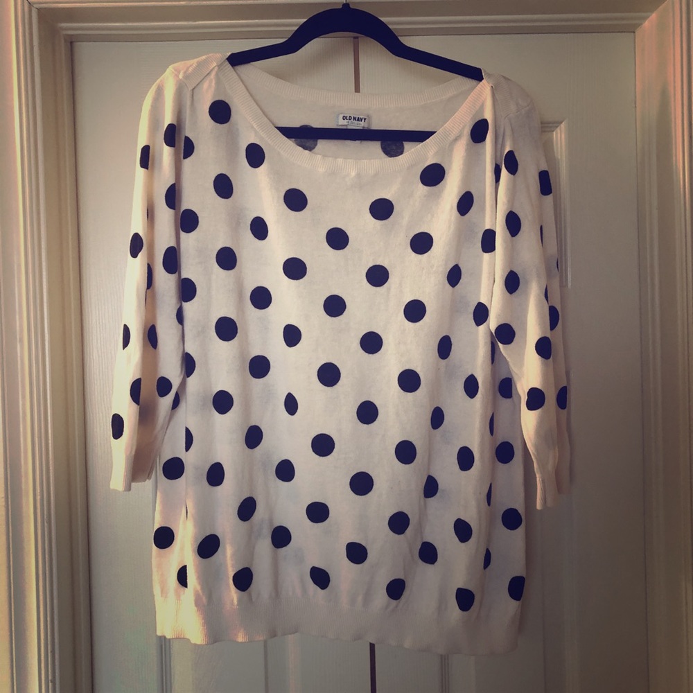 Old Navy 3/4 Sleeve Polka Dot Top